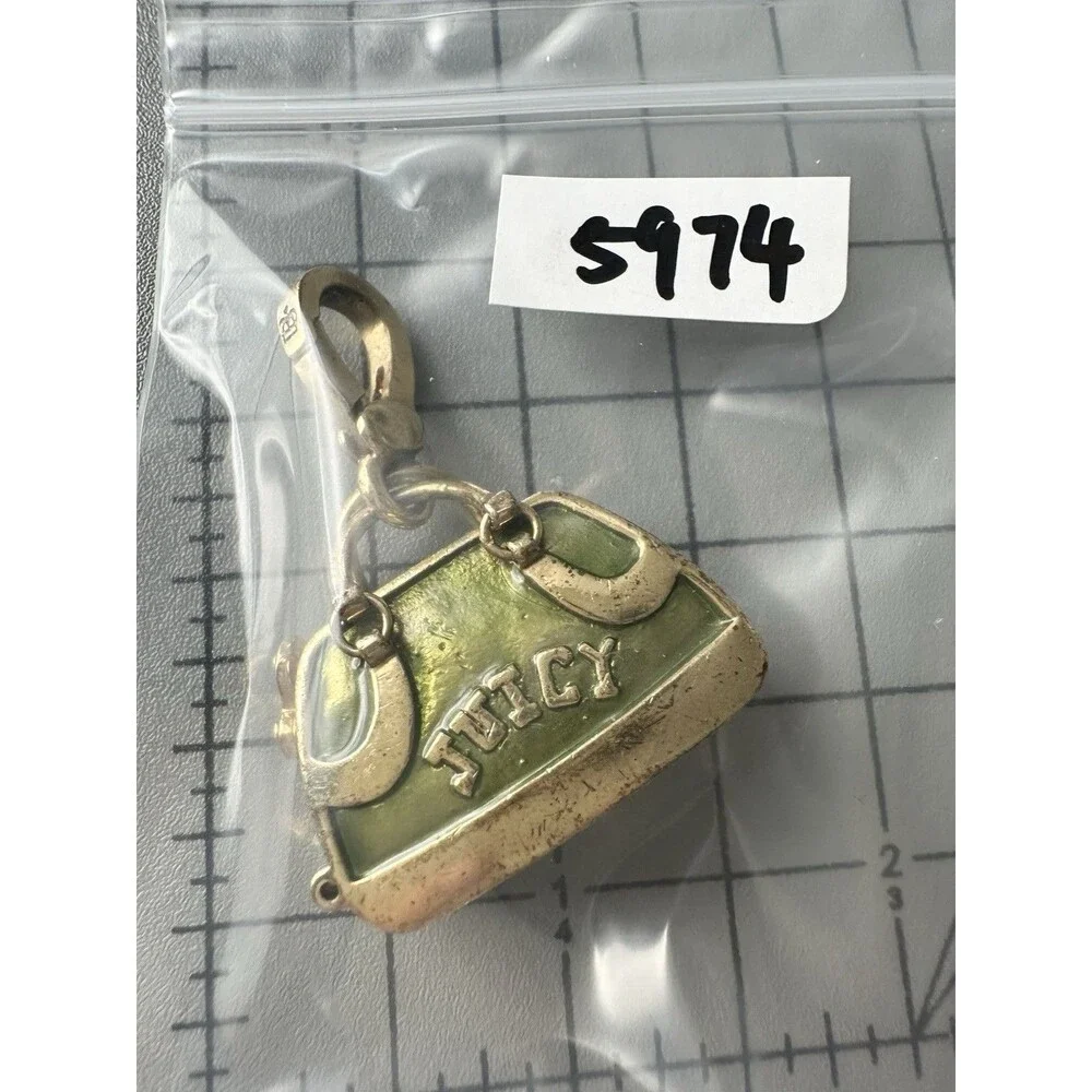 Juicy Couture 2004 Green and Gold Dog Carrier Charm